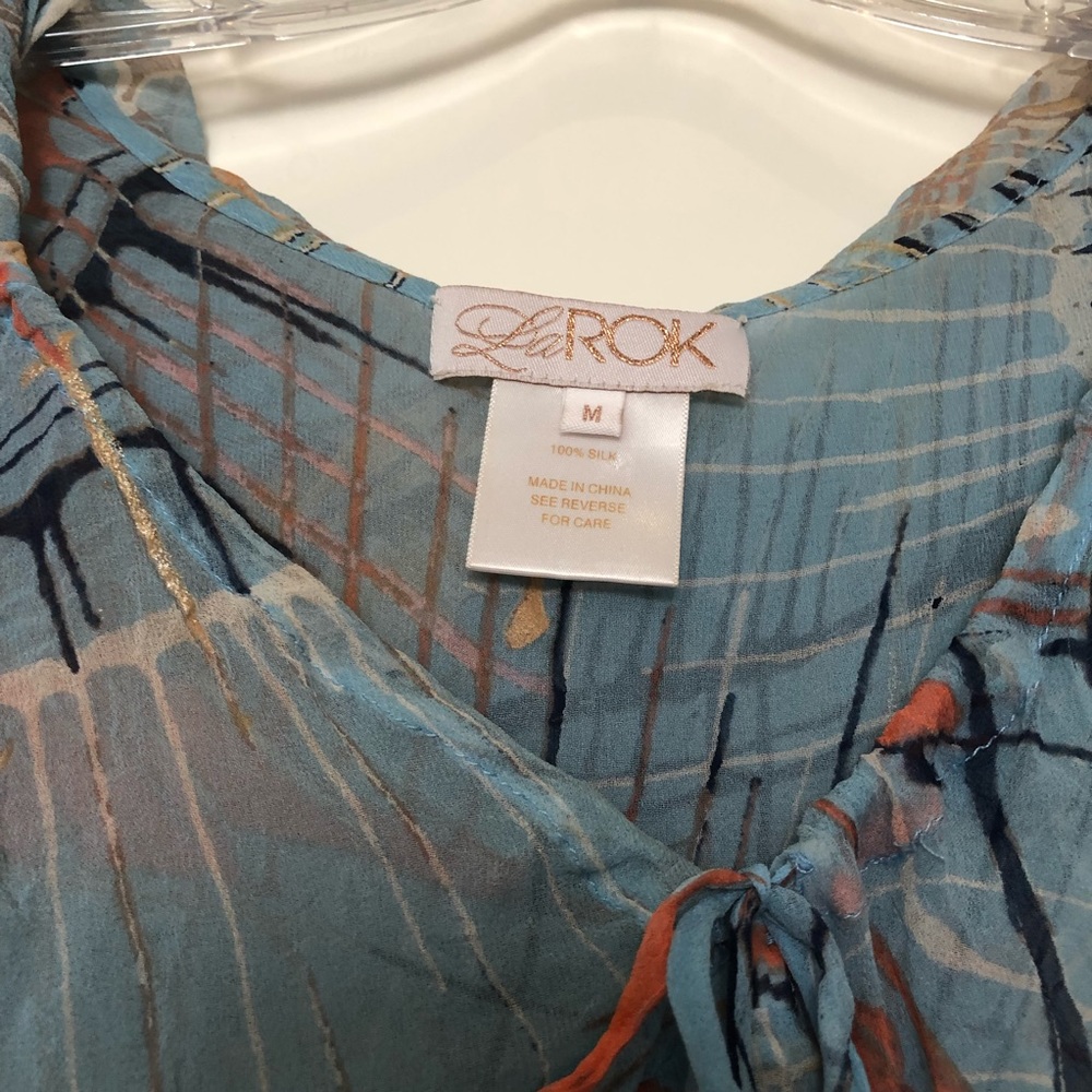 La Rok Silk Sheer Hooded Blouse View 2